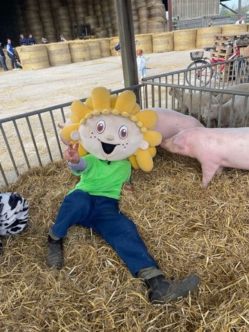 Jim au milieu des cochons